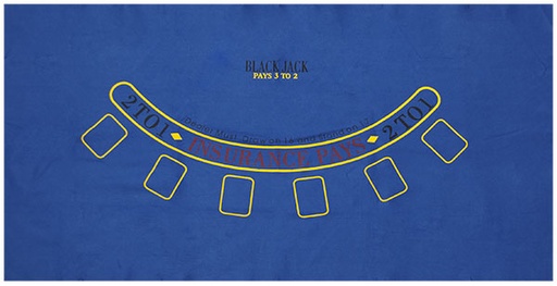 [2094 blauw] Tapis de Black Jack 180x90cm Bleu