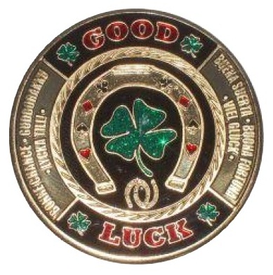[3840 Poker-Kaartbeschermer "Good Luck"] Poker-Card protector "Good Luck"