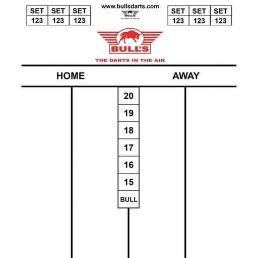 [p644] Dart Scoreboard Bull's  35x25cm