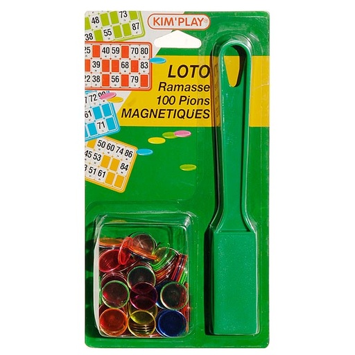 [p3159] Loto Ramasse 100 Pions Magnetiques