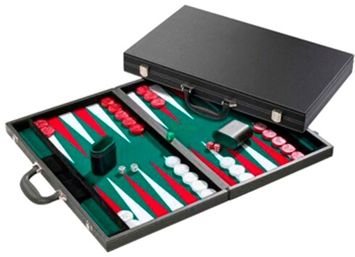 [p2200 groen] Backgammon - Coffre Luxe 46x30 - vert