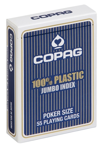 [p4743 jumbo blauw] Poker Cards Copag 100% plastic Jumbo Blue