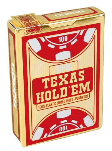 [p3094 rood] Jeu de Cartes Copag Texas Jumbo Rouge