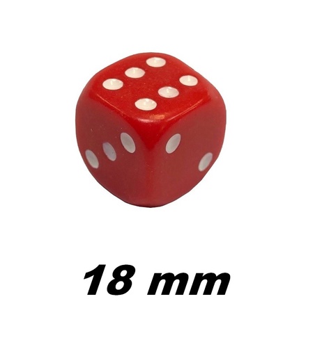 [p0956 rood] Dobbelsteen 18mm rood