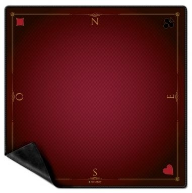 [1358 rood] Tapis de Cartes Prestige Anti-glissant 60 x 60cm rouge