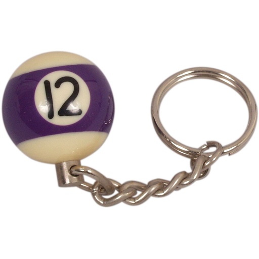 [p2933 nr.12] Key ring Pool ball no.12