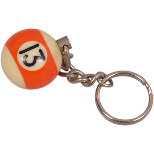 [p2933 nr.13] Key ring Pool ball no.13
