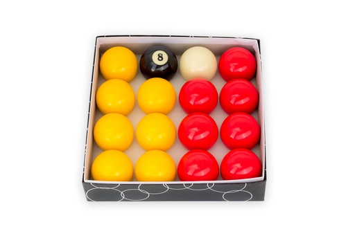 [3072] Jeu de billes Pool 57,2mm Rouge/Jaune