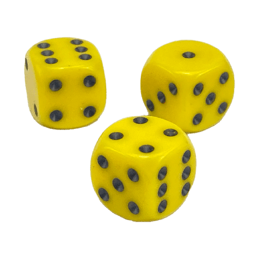 [p0960 geel-zwart] Dés 22mm Jaune-noir