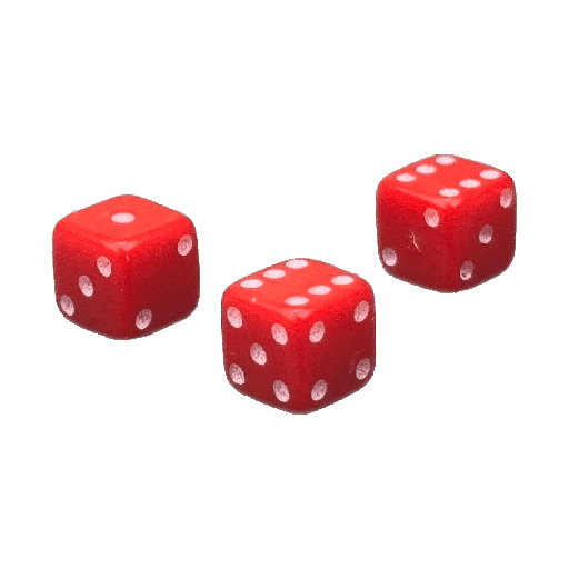 [p0970 rood-wit] Dés 20mm Rouge-blanc