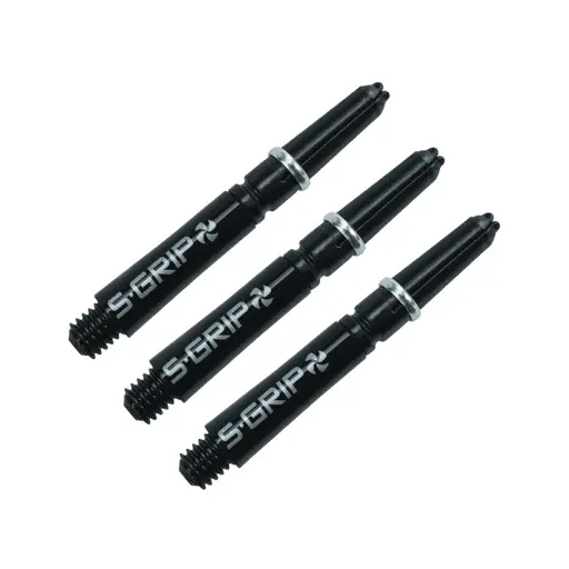 [2746 zwart-zilver] Shaft Harrows Supergrip Spin Zwart-Zilver Short 