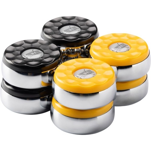 [08085] Shuffleboard pucks set zwart en geel