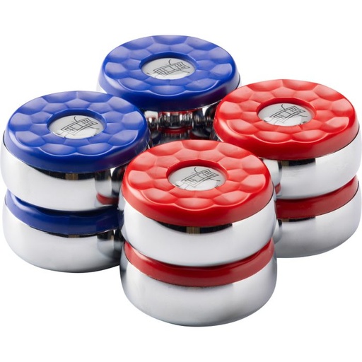 [p8086] Shuffleboard pucks set blauw en rood