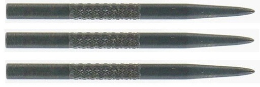 [08163] Bull's Knurled Grip Points Black 35mm – Steel Dart Points with Enhanced Grip