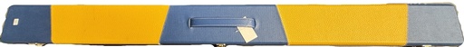 [08243] Koffer 3/4 Snooker Keu leer Blauw/Geel