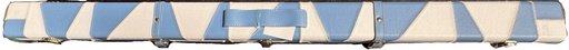[08245] Koffer 3/4 Snooker Keu leer Blauw/wit smal
