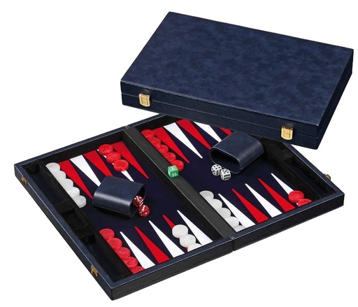[2201] Backgammon - Blauw Vinyl 39x24