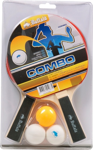 [p2179] Table Tennis Buffalo Racket Set 2 Players + Balls