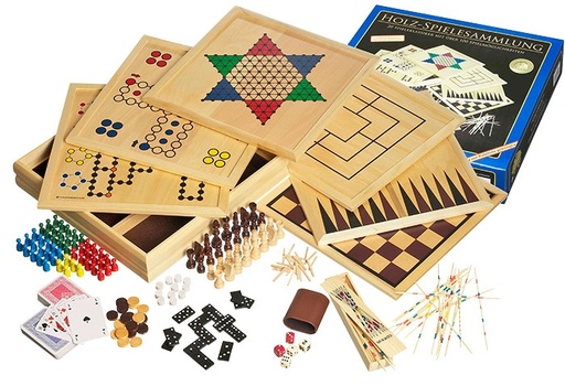 [p1107] 100 Spellen Set in Hout