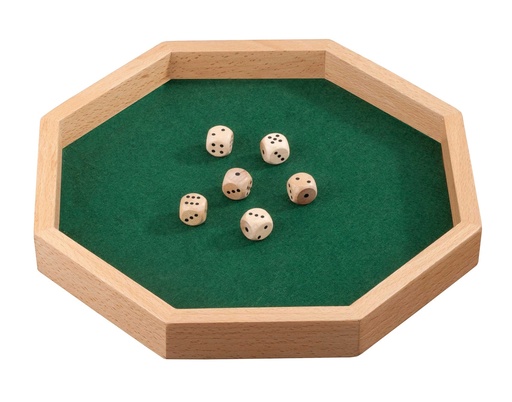 [0936] Mini Dice Board Compact Travel Size 25cm