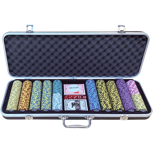 [2457] Jetons - Clay Crown Aluminium Koffer 500