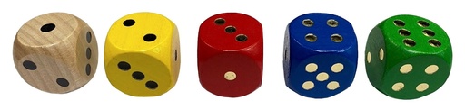 Dice Wood Coloured 25mm