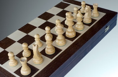 [p3295] Jeu d'Echecs Voyager coffret bois 50mm - 24cm x 48cm