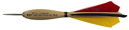 [5955] Fléchettes Belges en bois Widdy No.2 Official Tournament Darts noir/jaune/rouge