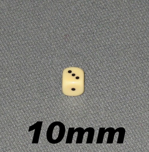 [p0939] Dé 10mm couleur ivoire