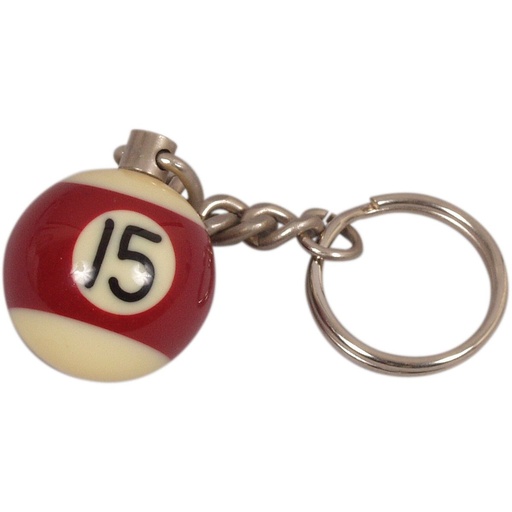 [2933 nr.15] Key ring Pool ball no.15