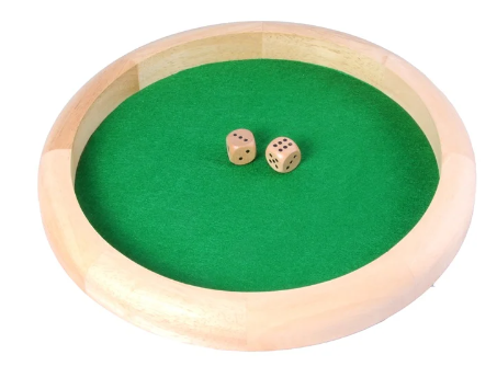 [0552] Dice Board Wood 29cm