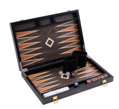 [2212] Backgammon Bois d'ébène brune - 38cm x 24cm