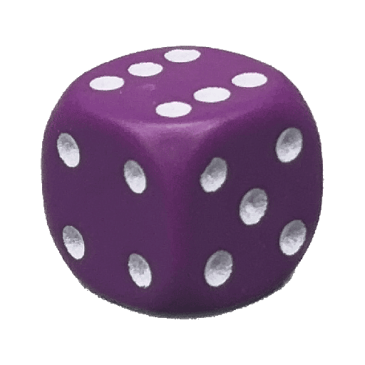 [p0970 paars-wit] Dice 20mm Purple-white